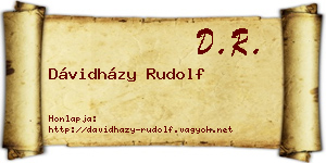 Dávidházy Rudolf névjegykártya