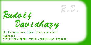 rudolf davidhazy business card